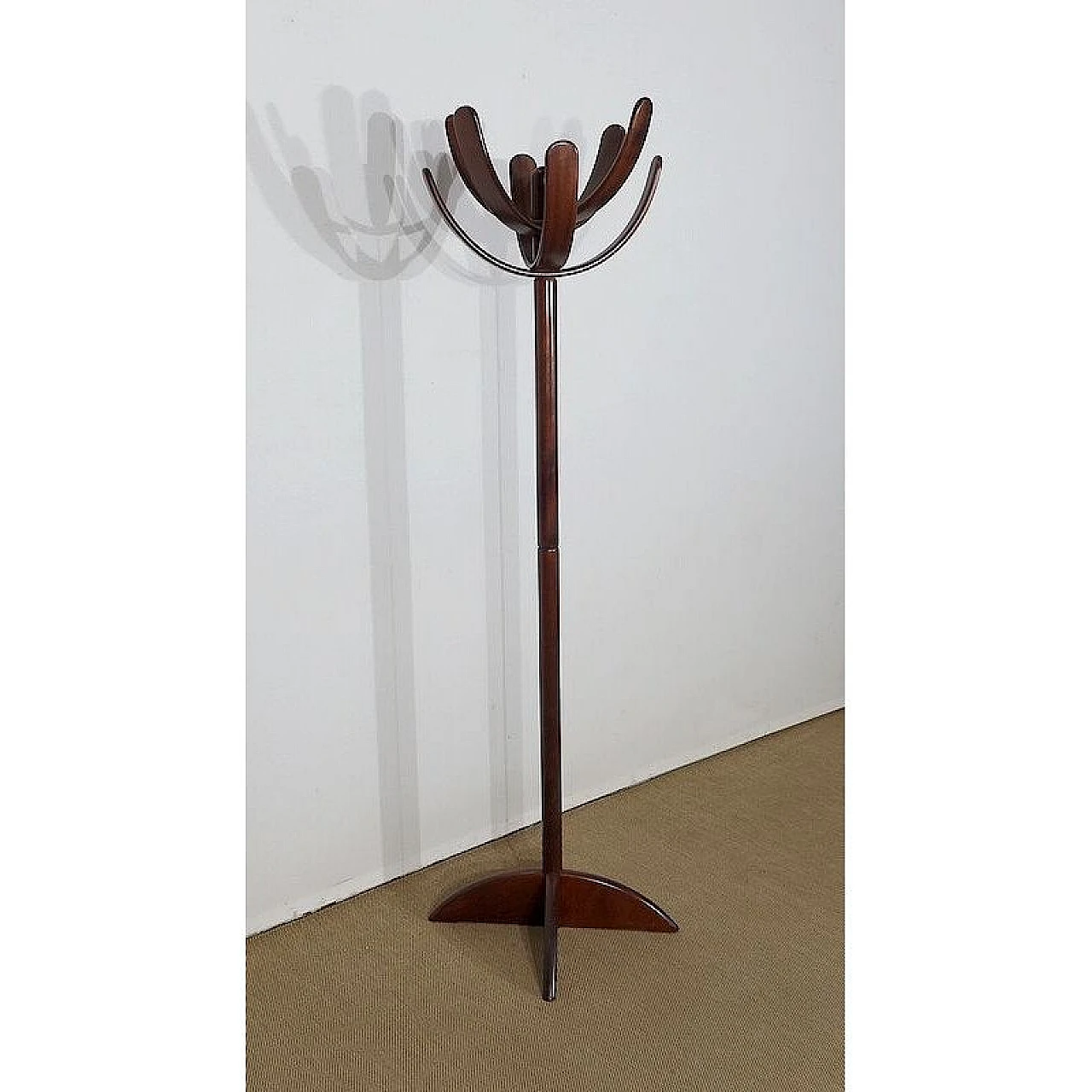 Wood floor coat rack by Mauro Pasquinelli, 1970s 2