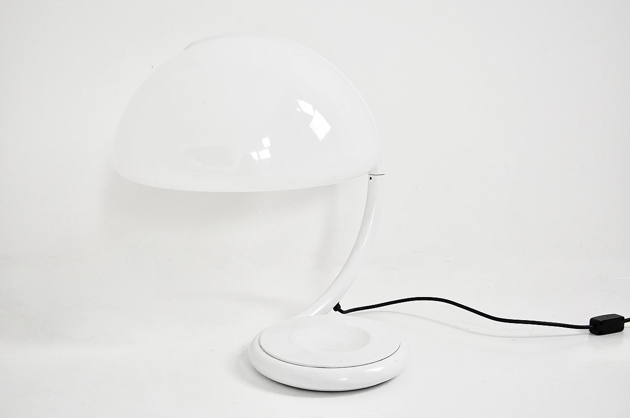 White Serpente table lamp by Elio Martinelli for Martinelli, 1960s 7