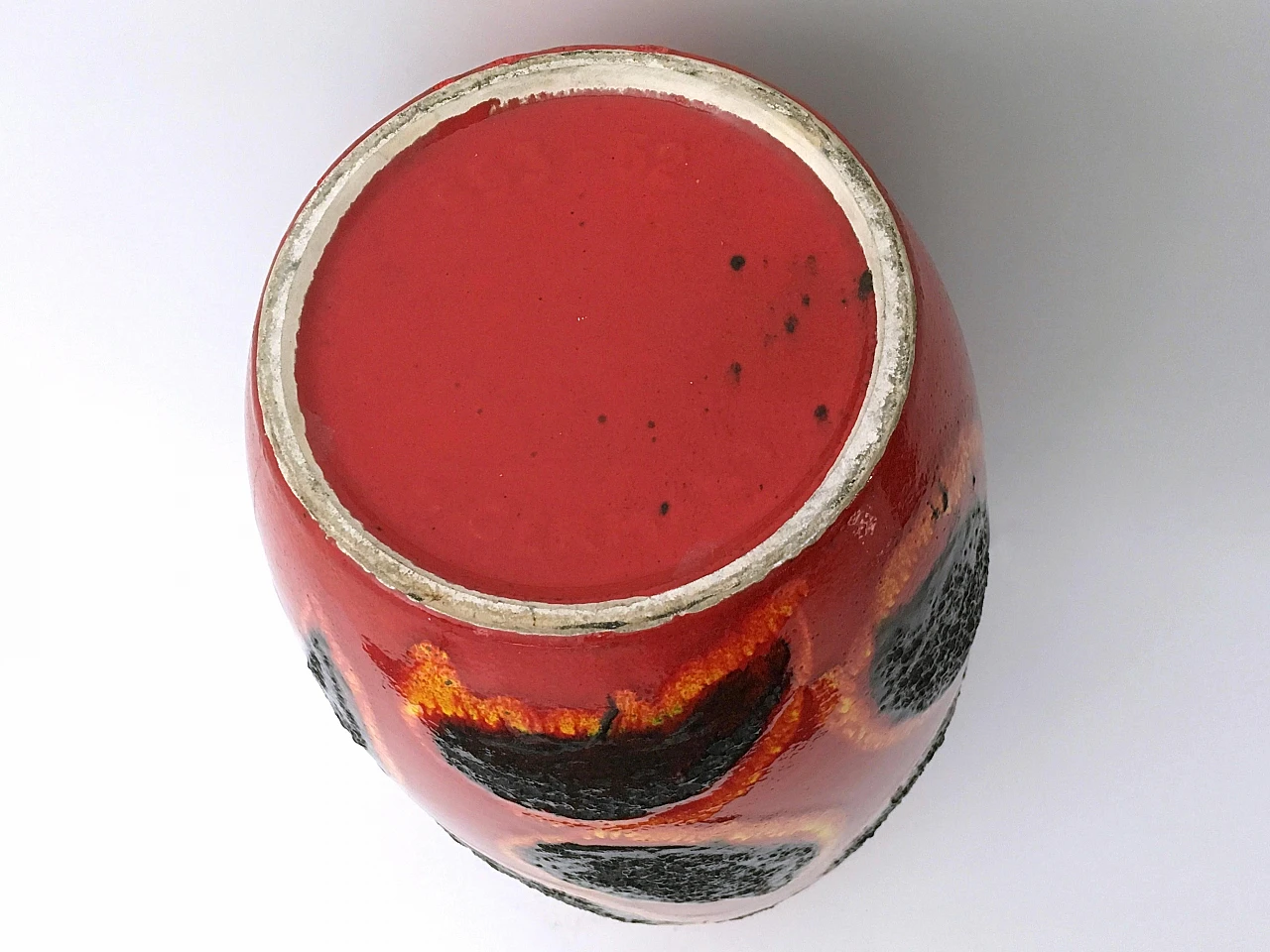 Vaso tedesco in ceramica smaltata, anni '70 4