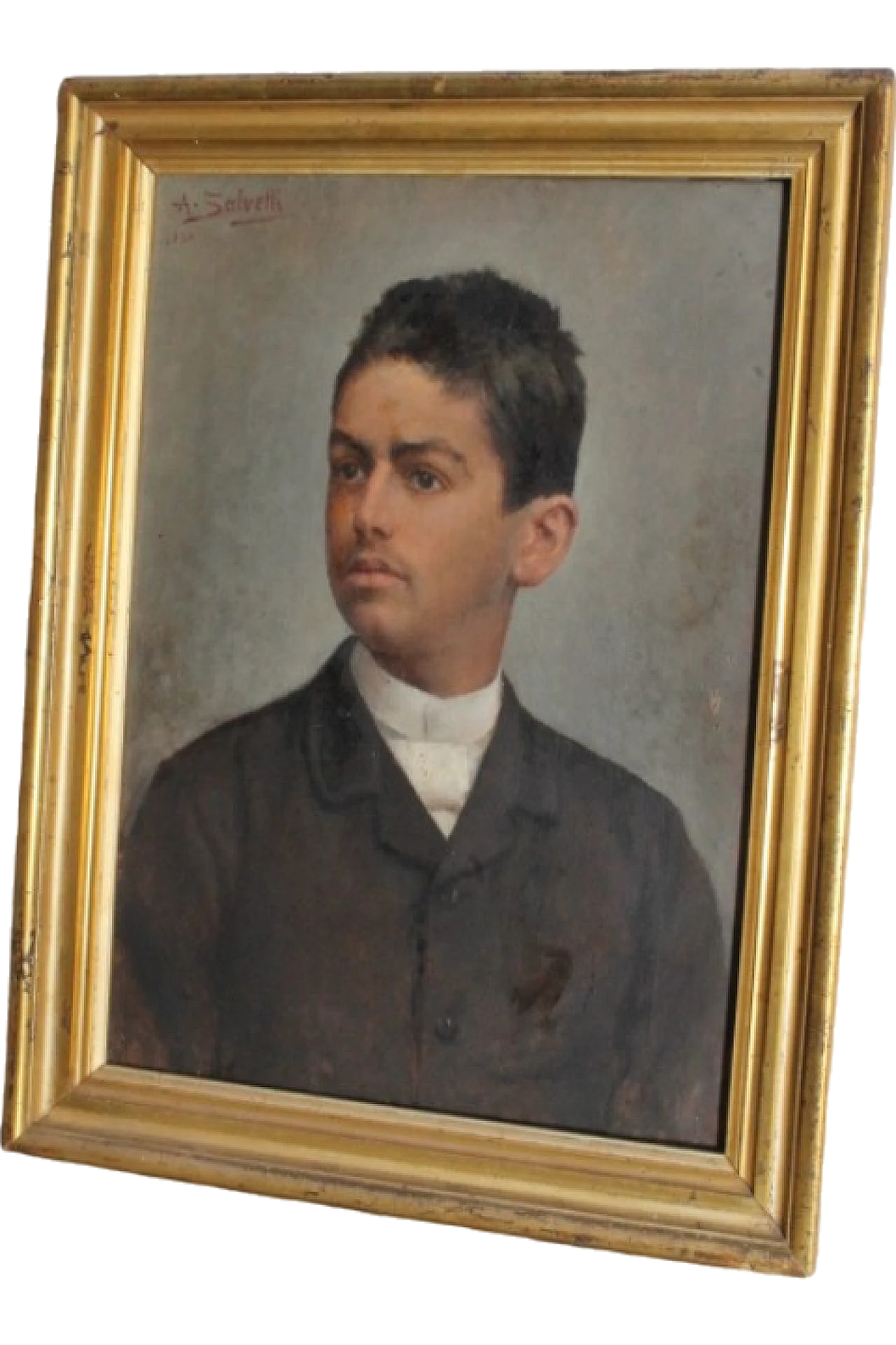 Antonio Salvetti, boy portrait, oil painting on canvas, 1890 14