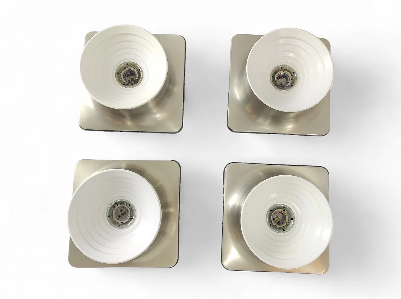 4 Aluminium wall lights by Targetti, 1970s 1