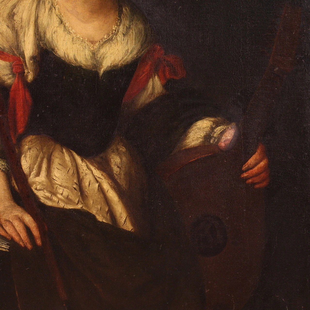 Attributed to Strozzi, Allegory of music, oil on canvas, 17th century 11