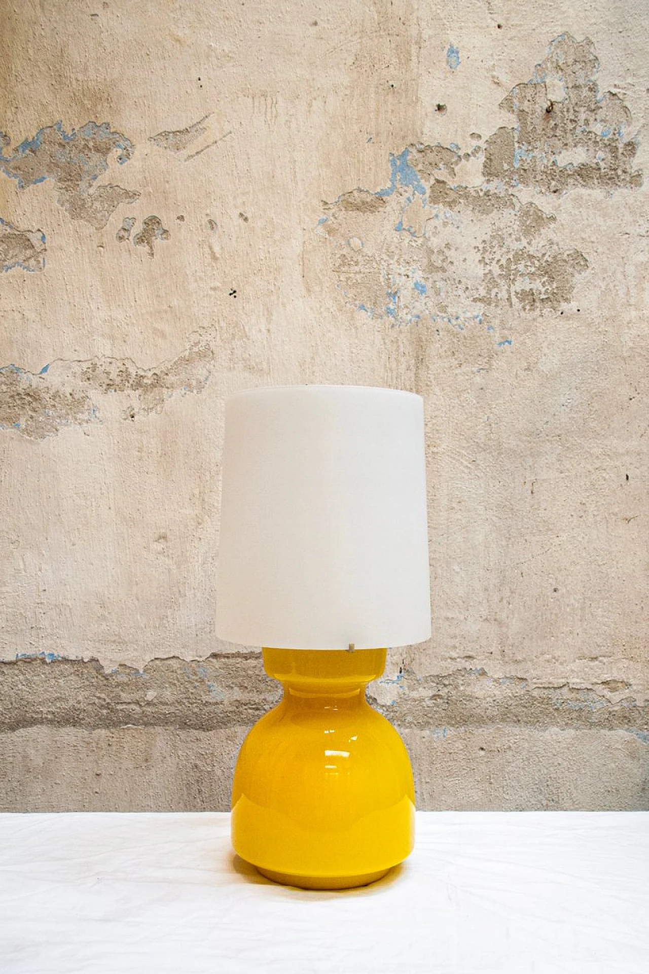 Yellow Murano glass table lamp by Vistosi, 1960s 1