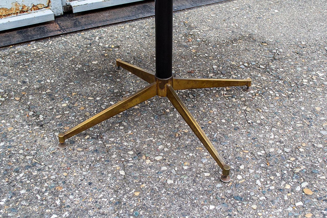 Wood and brass round table, 1950s 3