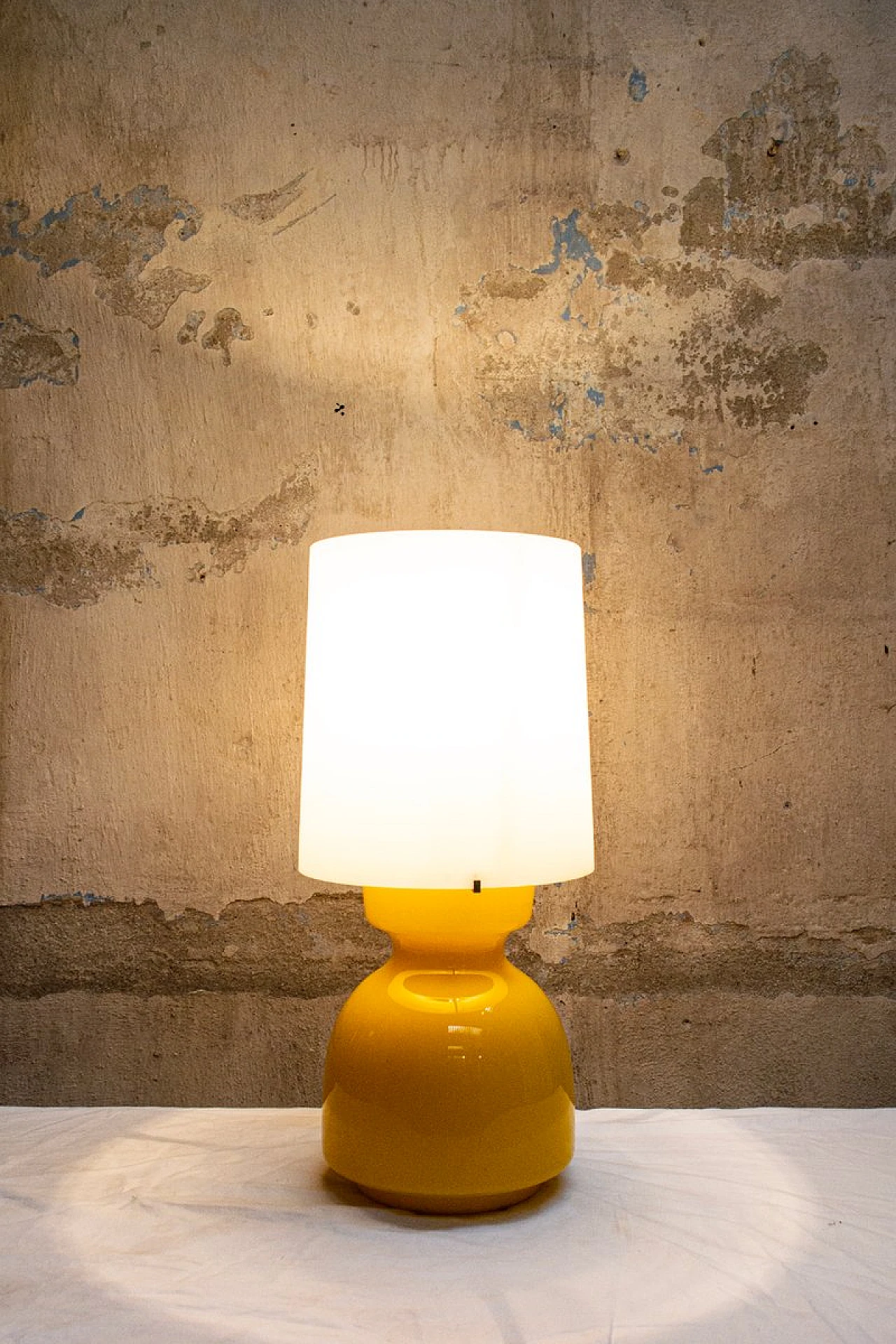 Yellow Murano glass table lamp by Vistosi, 1960s 3