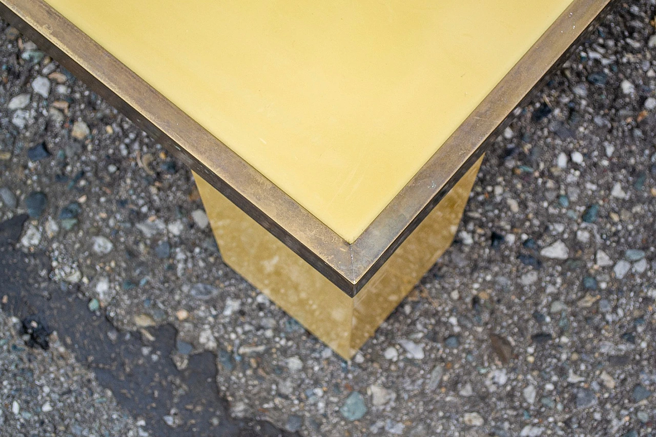 Wood, formica and brass coffee table by Antonio Pavia, 1970s 4