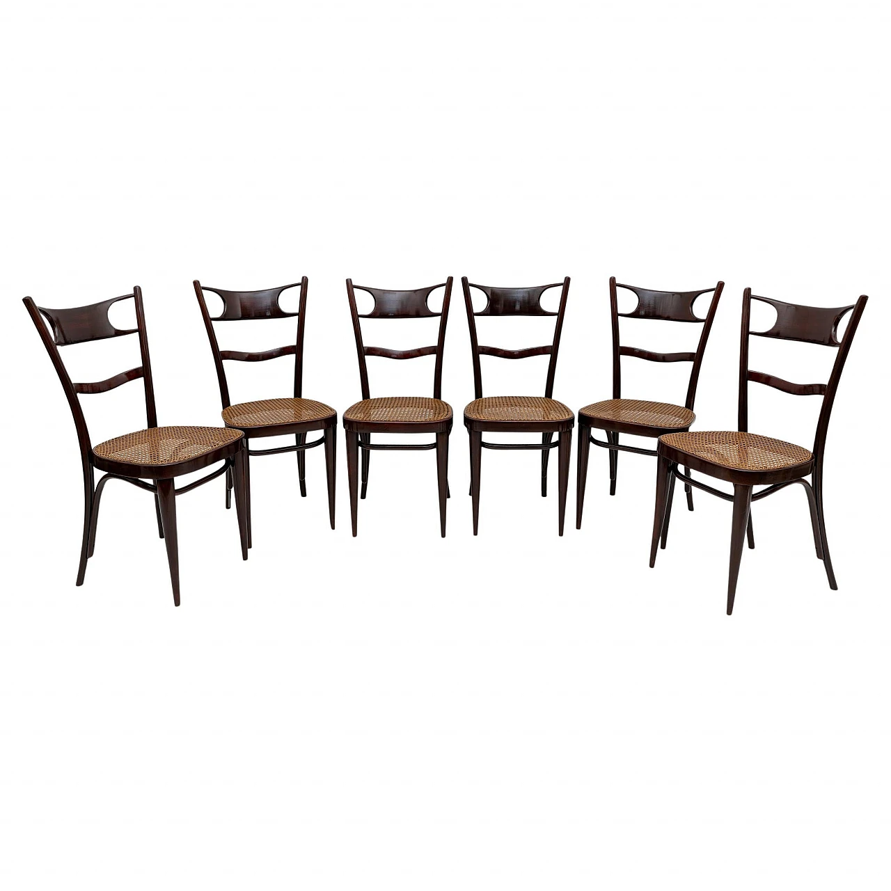 6 Chairs in bent beech by Sautto & Liberale, 1930s 1