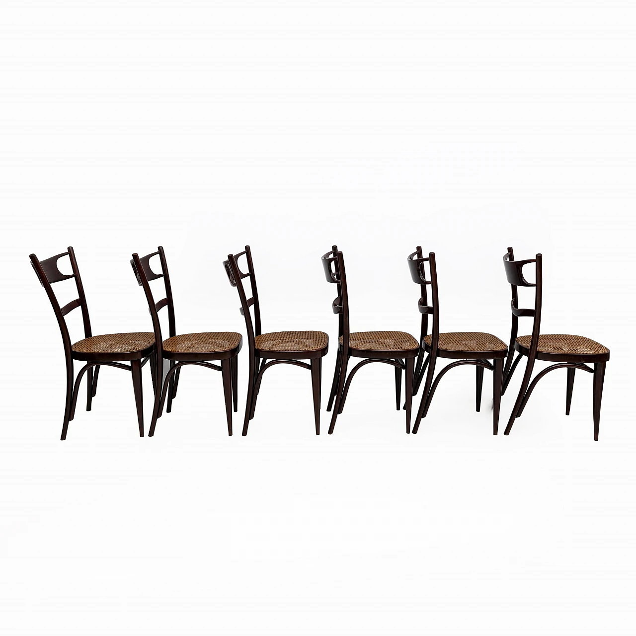 6 Chairs in bent beech by Sautto & Liberale, 1930s 3