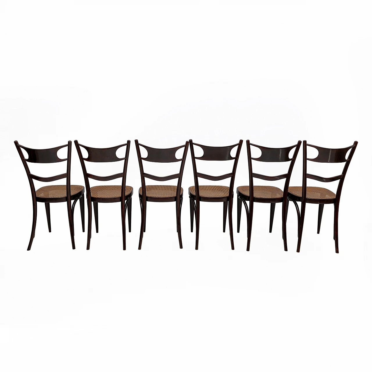 6 Chairs in bent beech by Sautto & Liberale, 1930s 4