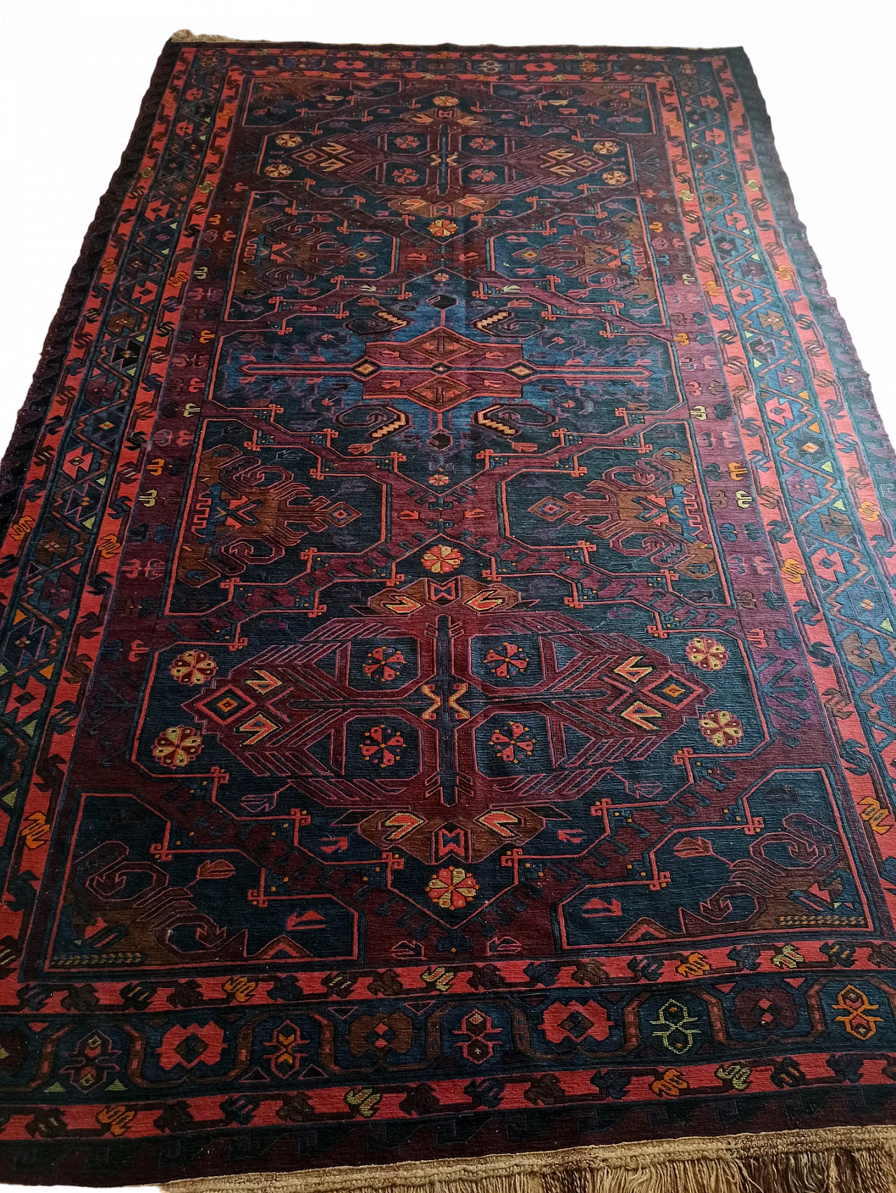 Persian wool and cotton Sumak rug, late 19th century 11