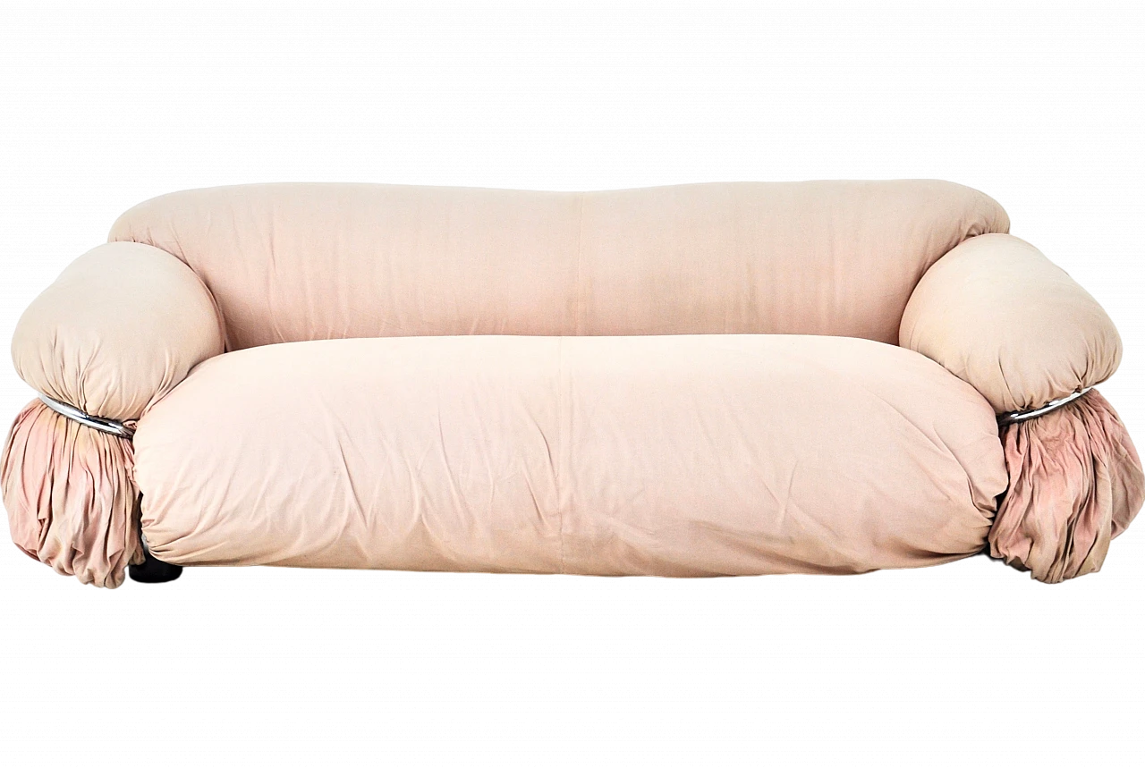 Pink fabric Sesann sofa by G. Frattini for Cassina, 1970s 12