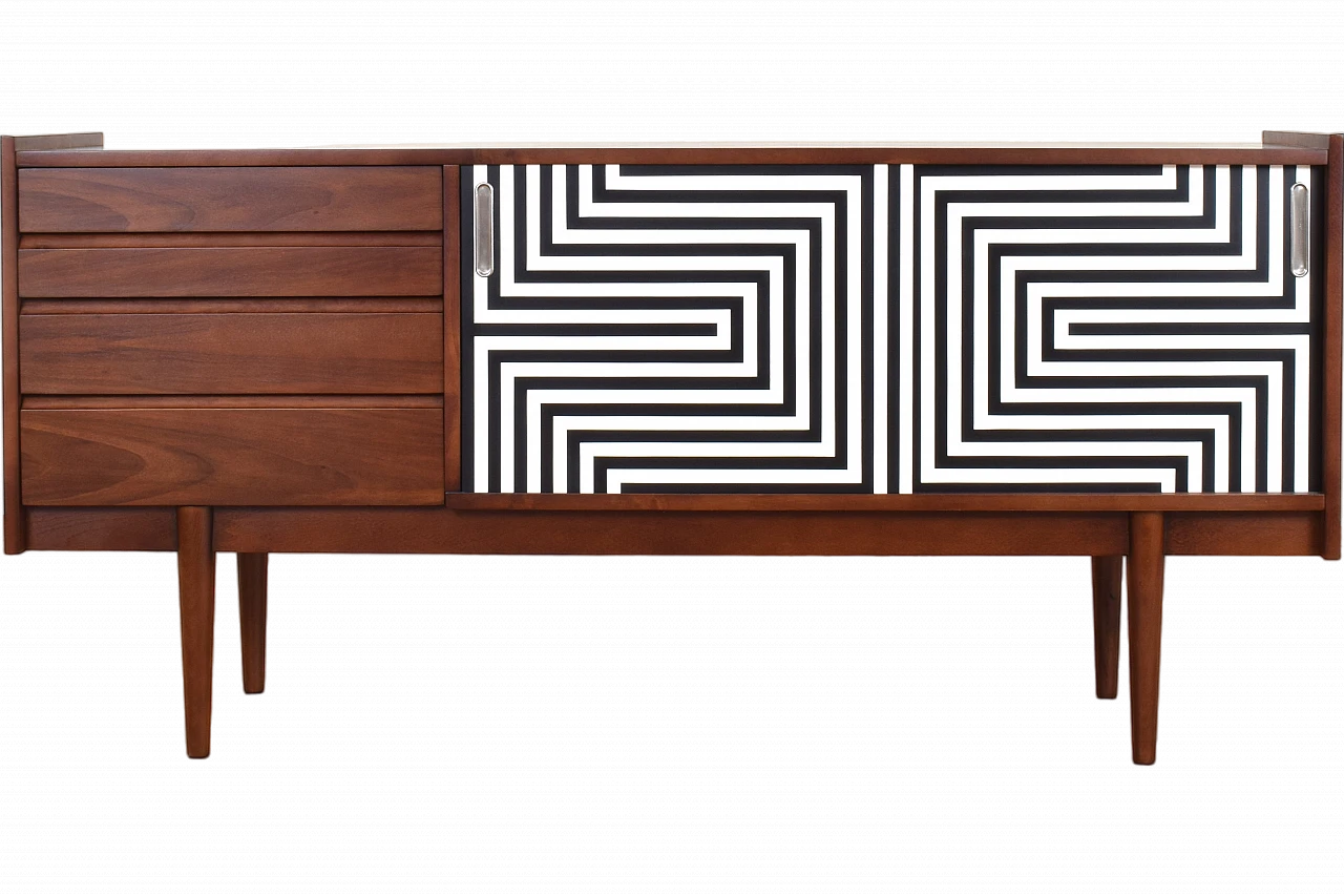 Painted walnut sideboard by Bytomskie Fabryki Mebli, 1960s 21