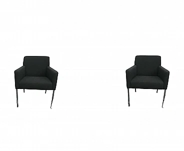 Pair of armchairs in black wool by E. Franzolini for Moroso, 2000s