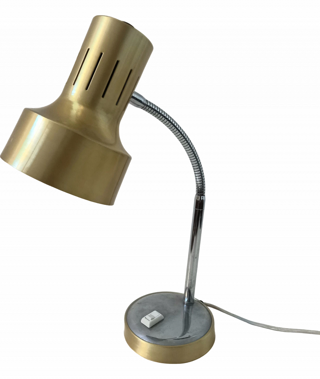 Swivel desk lamp in gilded metal, 1960s 6