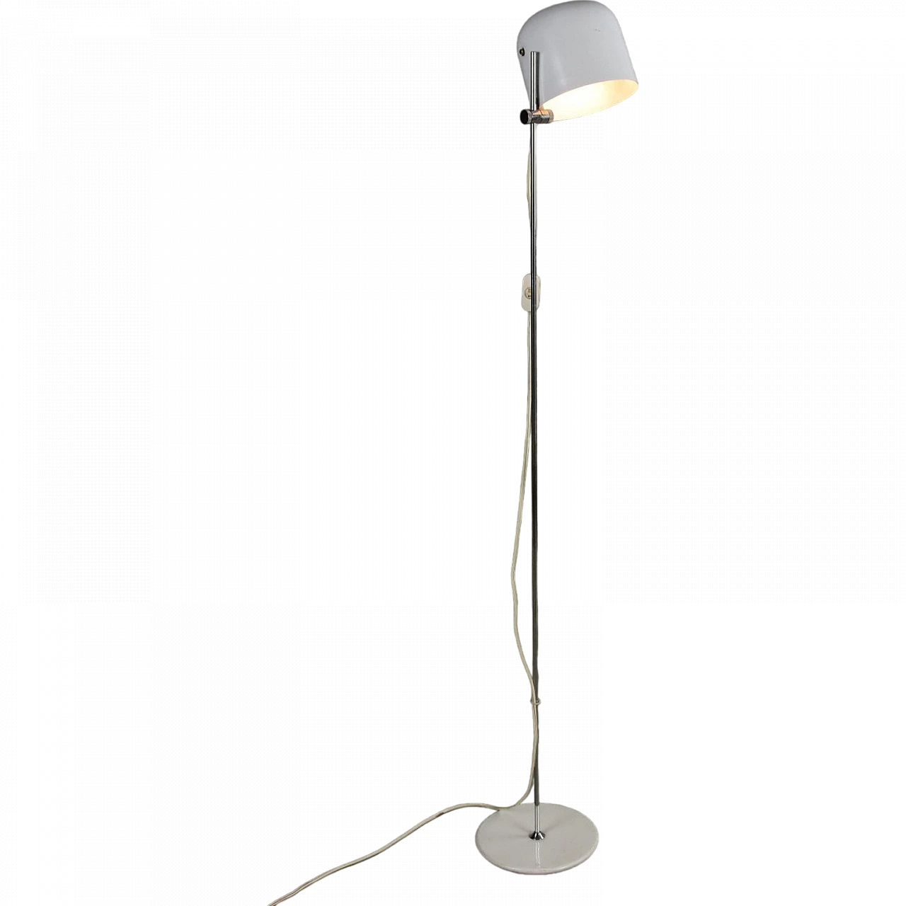 Lampada da terra regolabile in alluminio bianco smaltato, anni '60 7