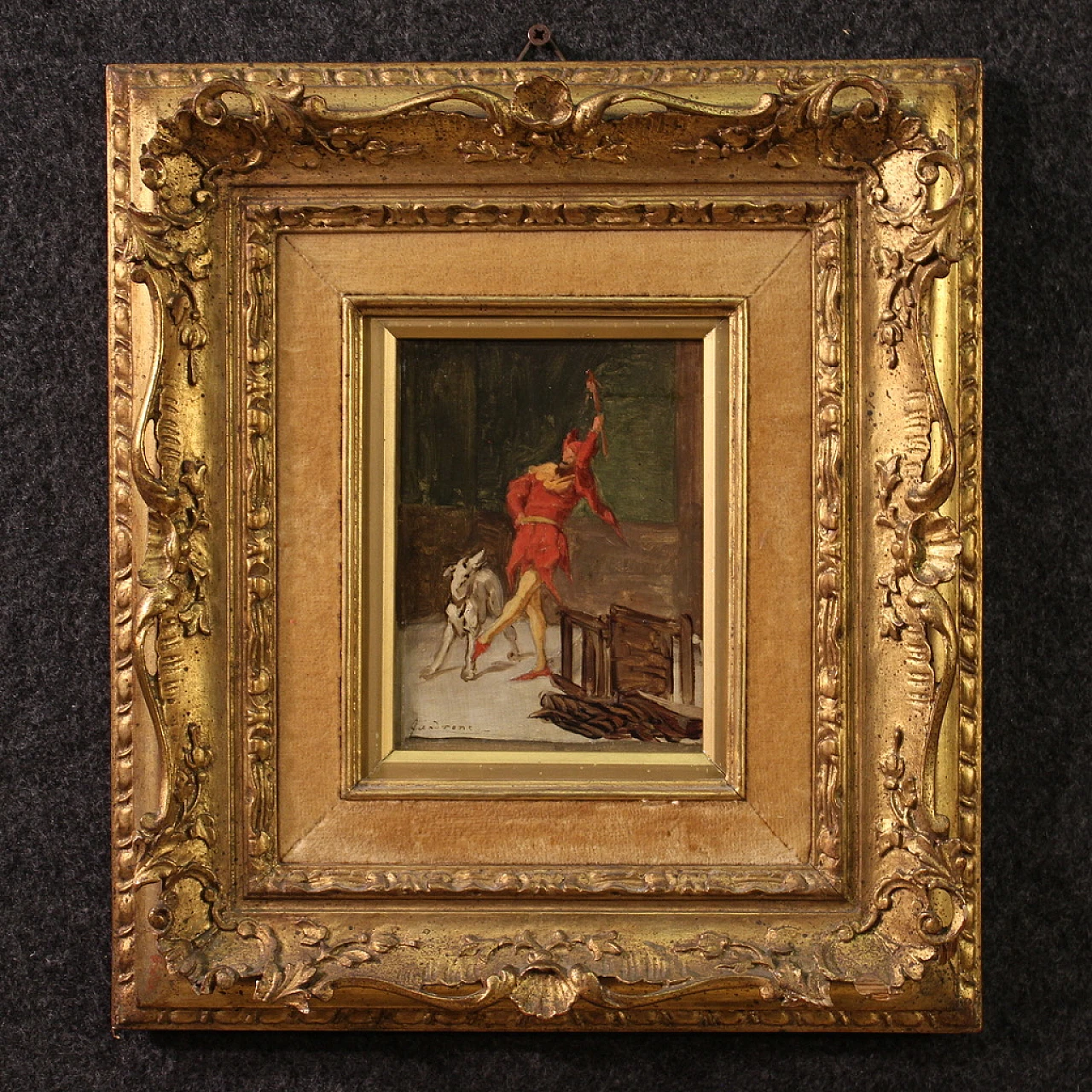 Attributed to Quadrone, Dancing jester, oil on canvas, 19th century 2