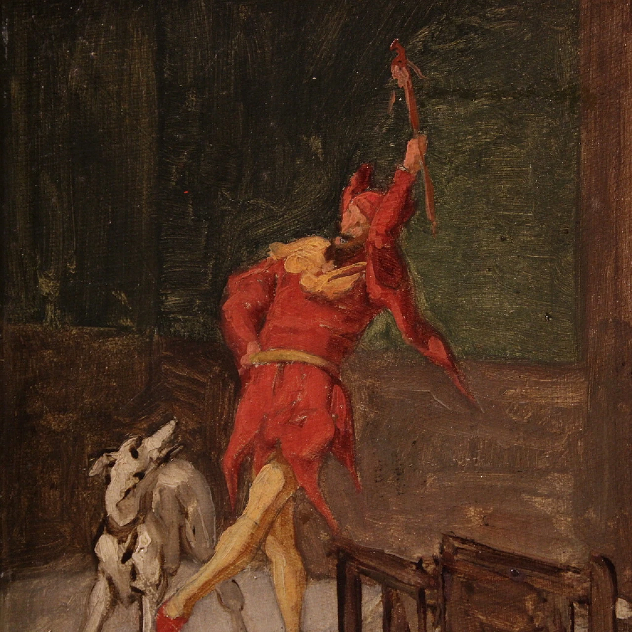 Attributed to Quadrone, Dancing jester, oil on canvas, 19th century 5