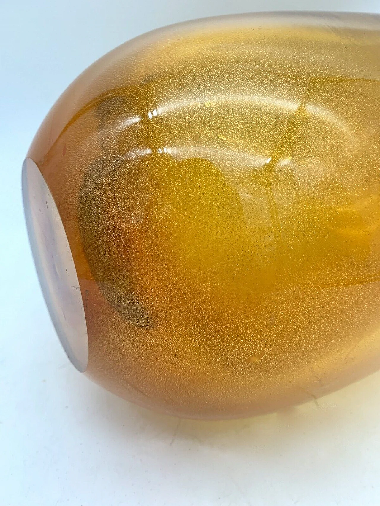 Orange and gilded Murano glass vase by Seguso, 1950s 6