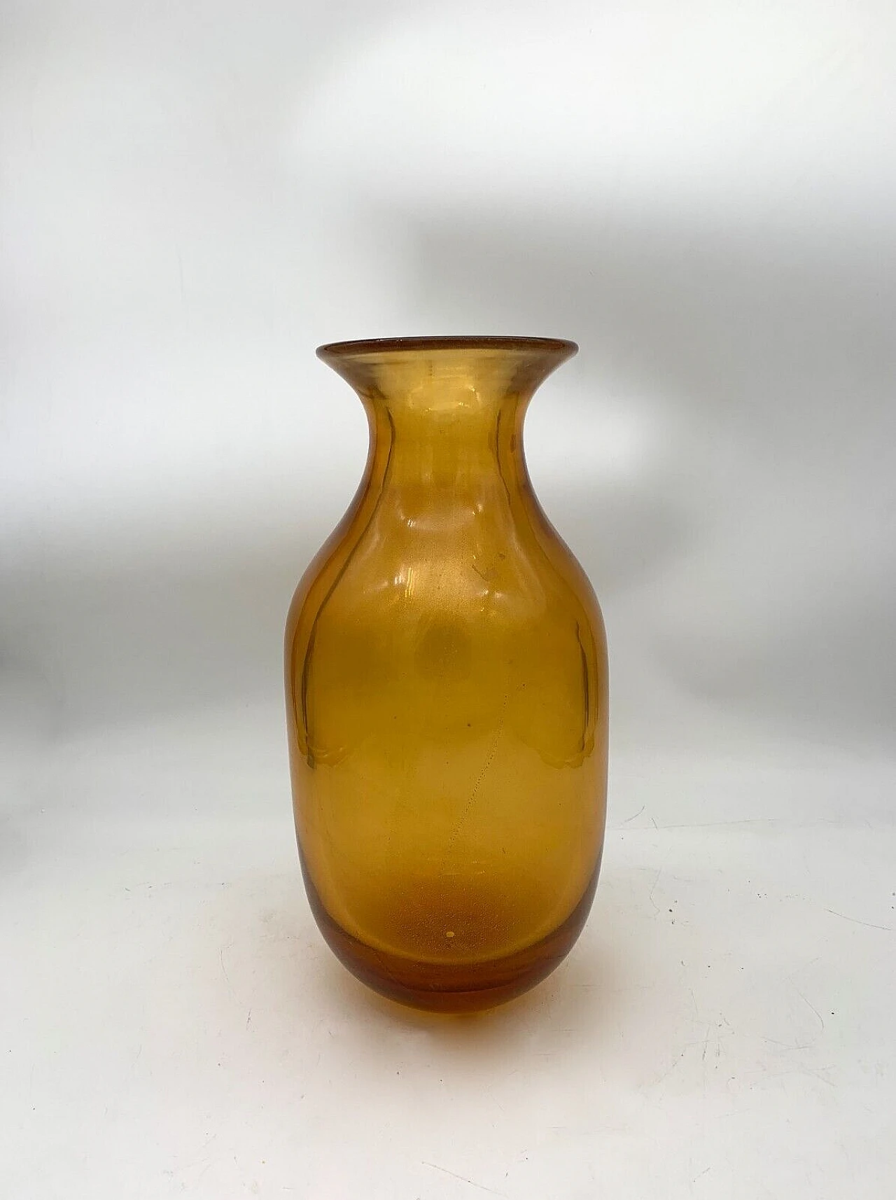 Orange and gilded Murano glass vase by Seguso, 1950s 8