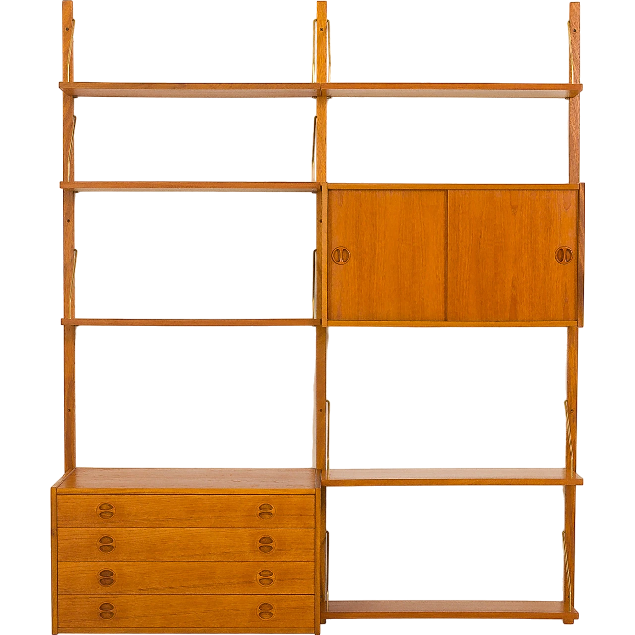 Hanging teak bookcase in the style of Poul Cadovius, 1960s 2