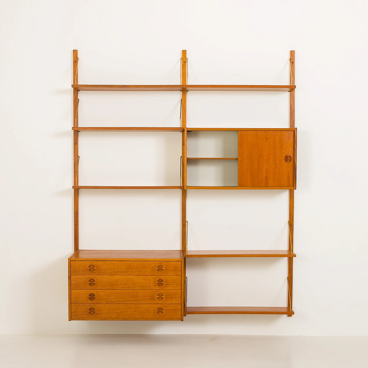 Hanging teak bookcase in the style of Poul Cadovius, 1960s 8