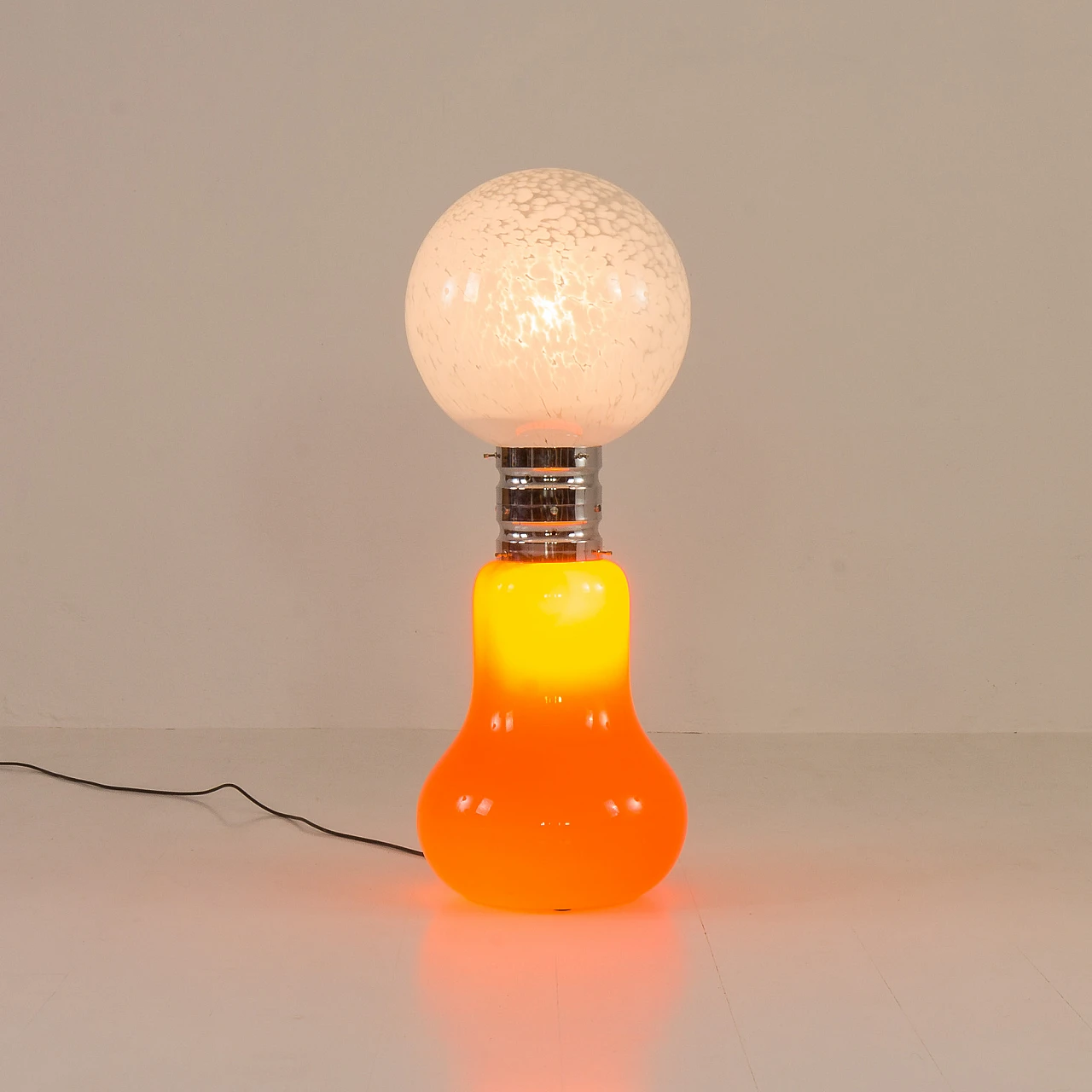 Brillo orange table lamp by Carlo Nason for Mazzega, 1970s 3