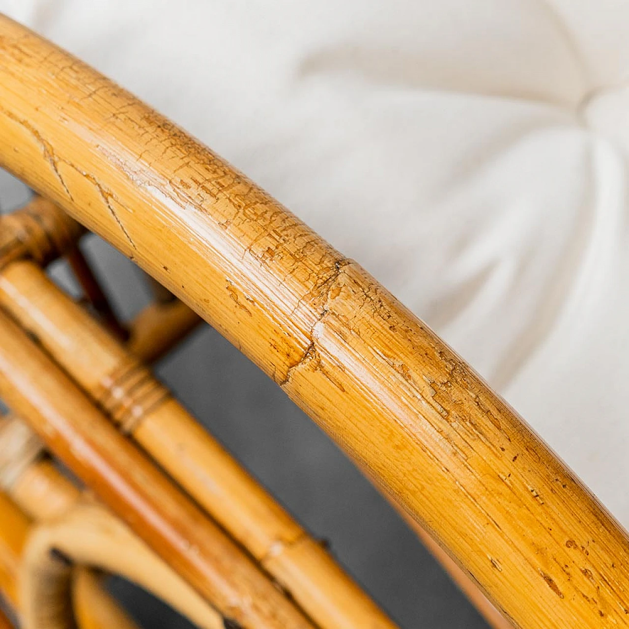 Pair of bamboo rocking chairs attributed to Dirk van Sliedregt, 1970s 3