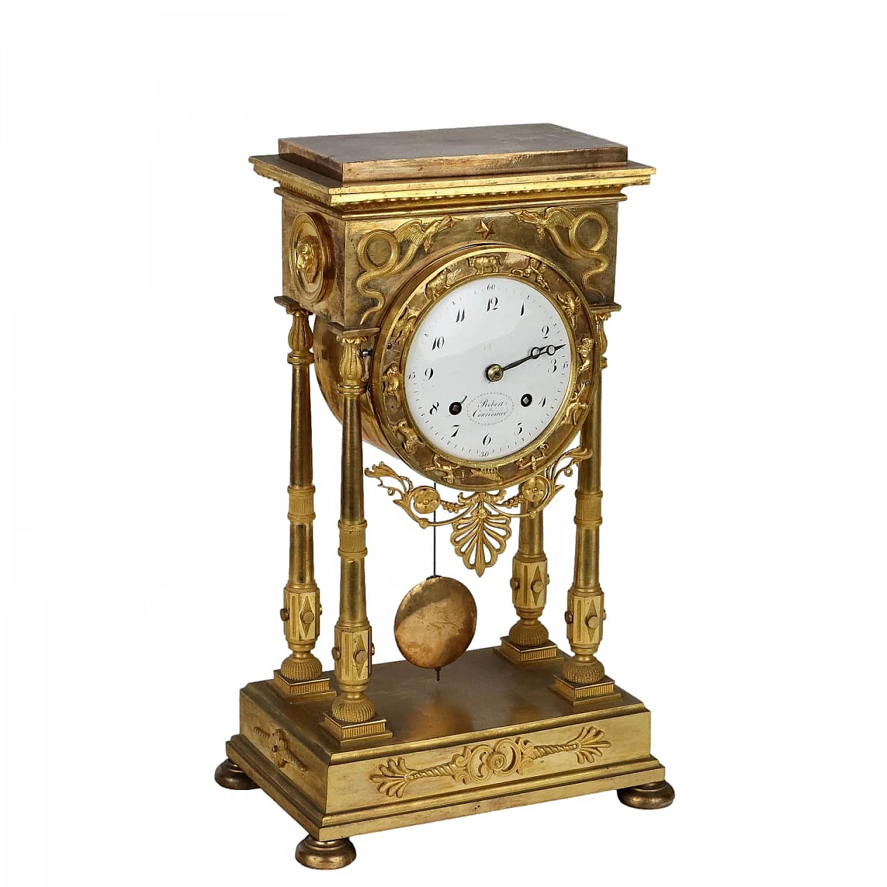 Gilt bronze table clock by Robert & Courvoisier, 19th century 1