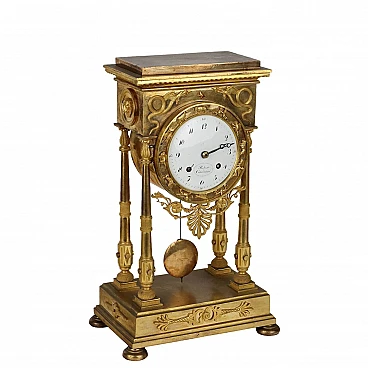 Orologio da tavolo in bronzo dorato di Robert & Courvoisier, '800