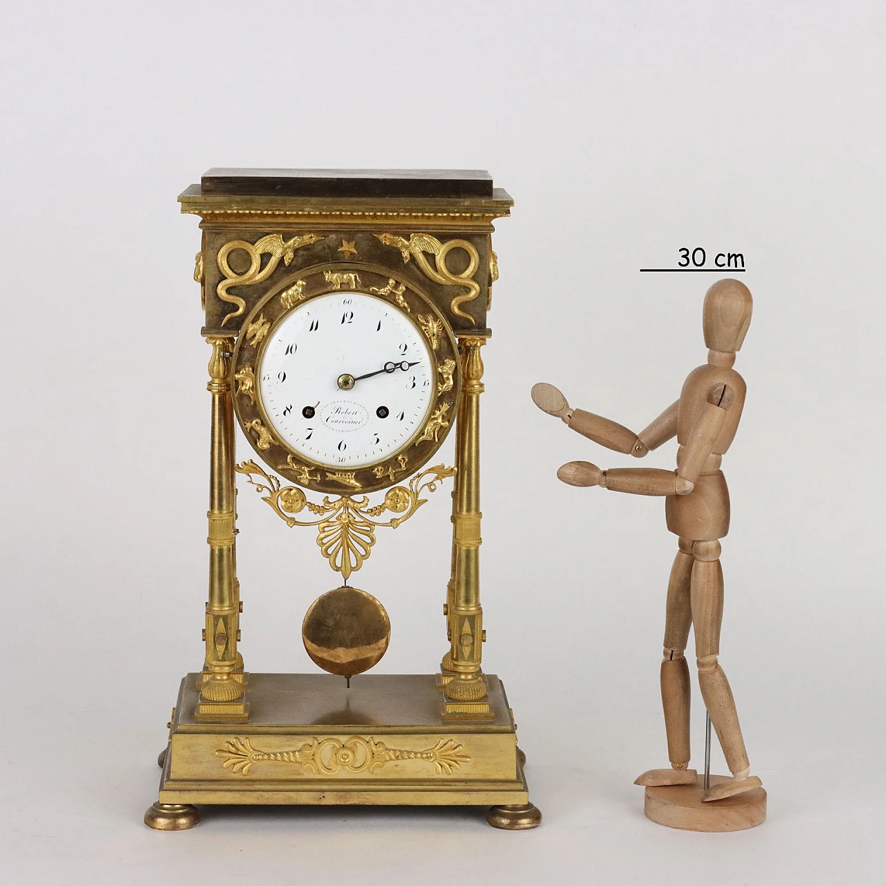 Gilt bronze table clock by Robert & Courvoisier, 19th century 2