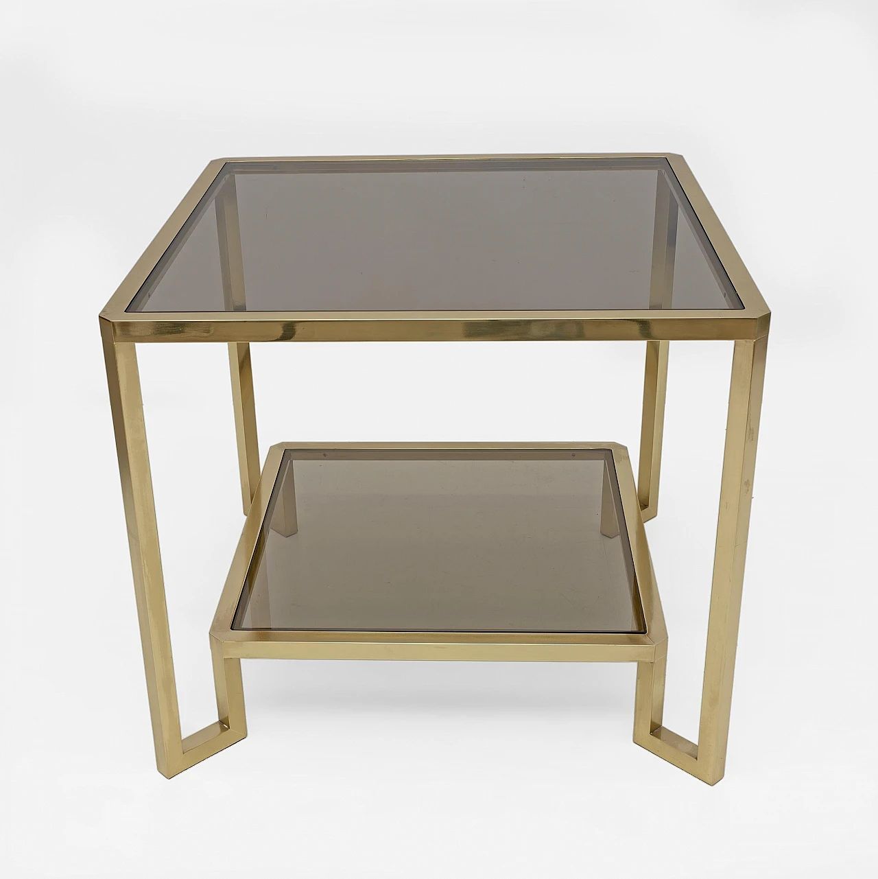 Brass and glass coffee table by Guy Lefevre for Maison Jansen, 1970s 3