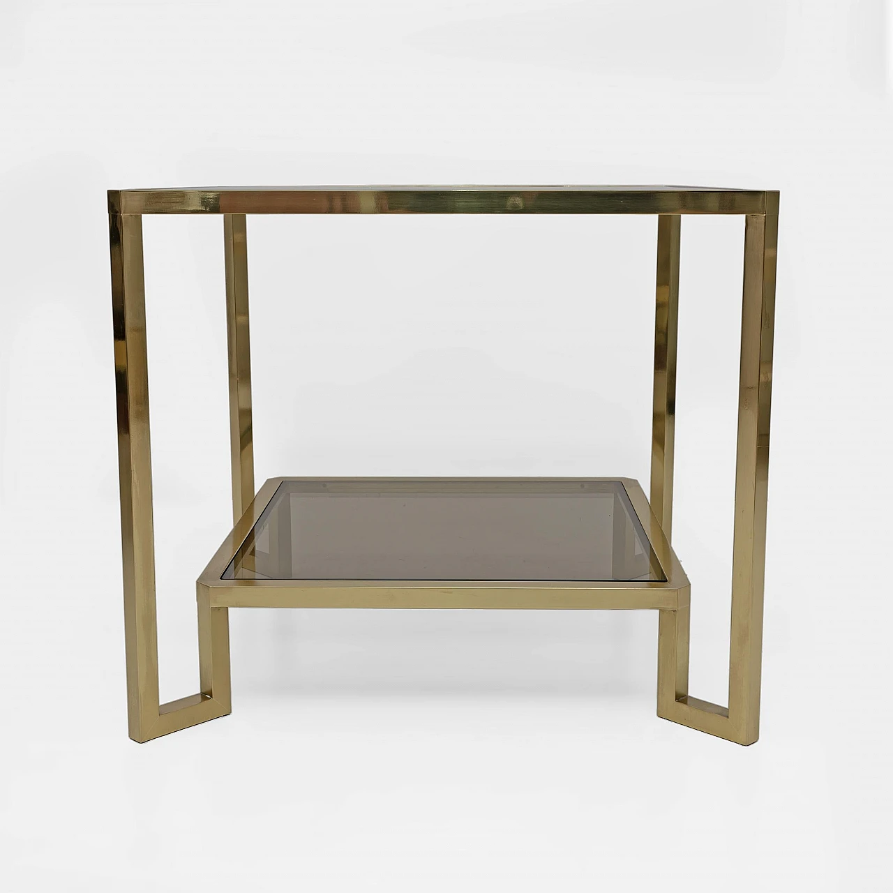 Brass and glass coffee table by Guy Lefevre for Maison Jansen, 1970s 4