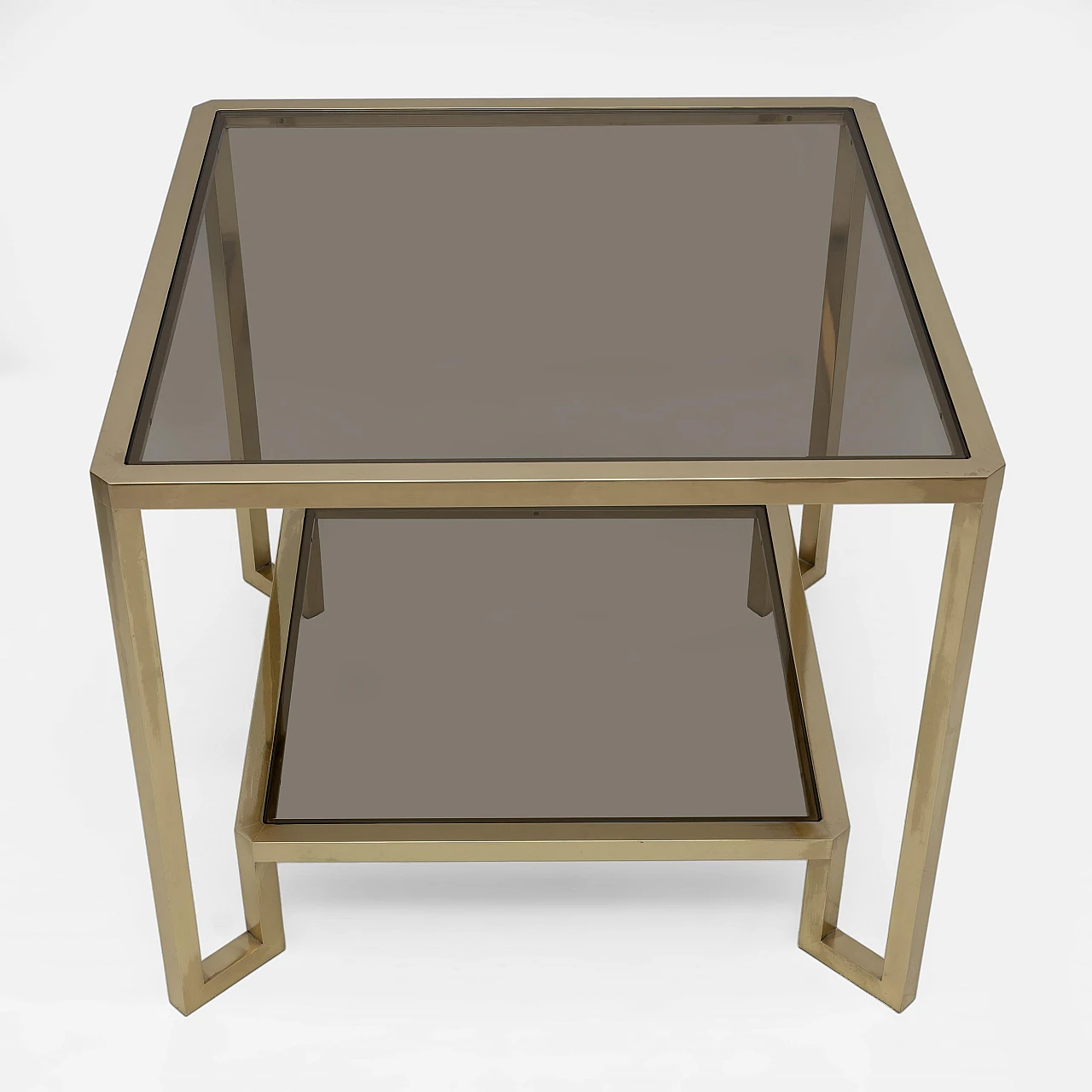 Brass and glass coffee table by Guy Lefevre for Maison Jansen, 1970s 6