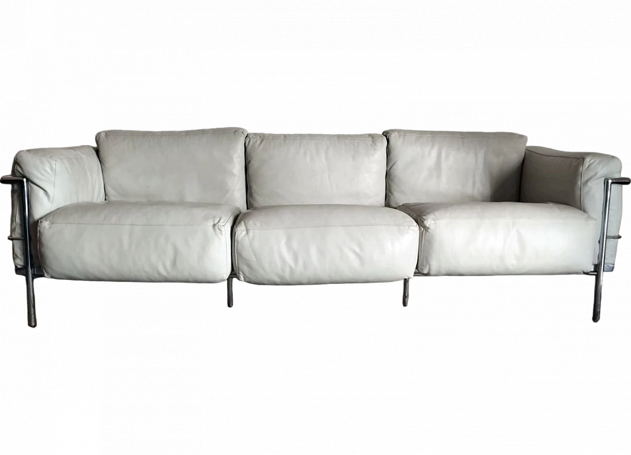 LC3 3-seater sofa in leather by Le Corbusier for Alivar, 1980s 17