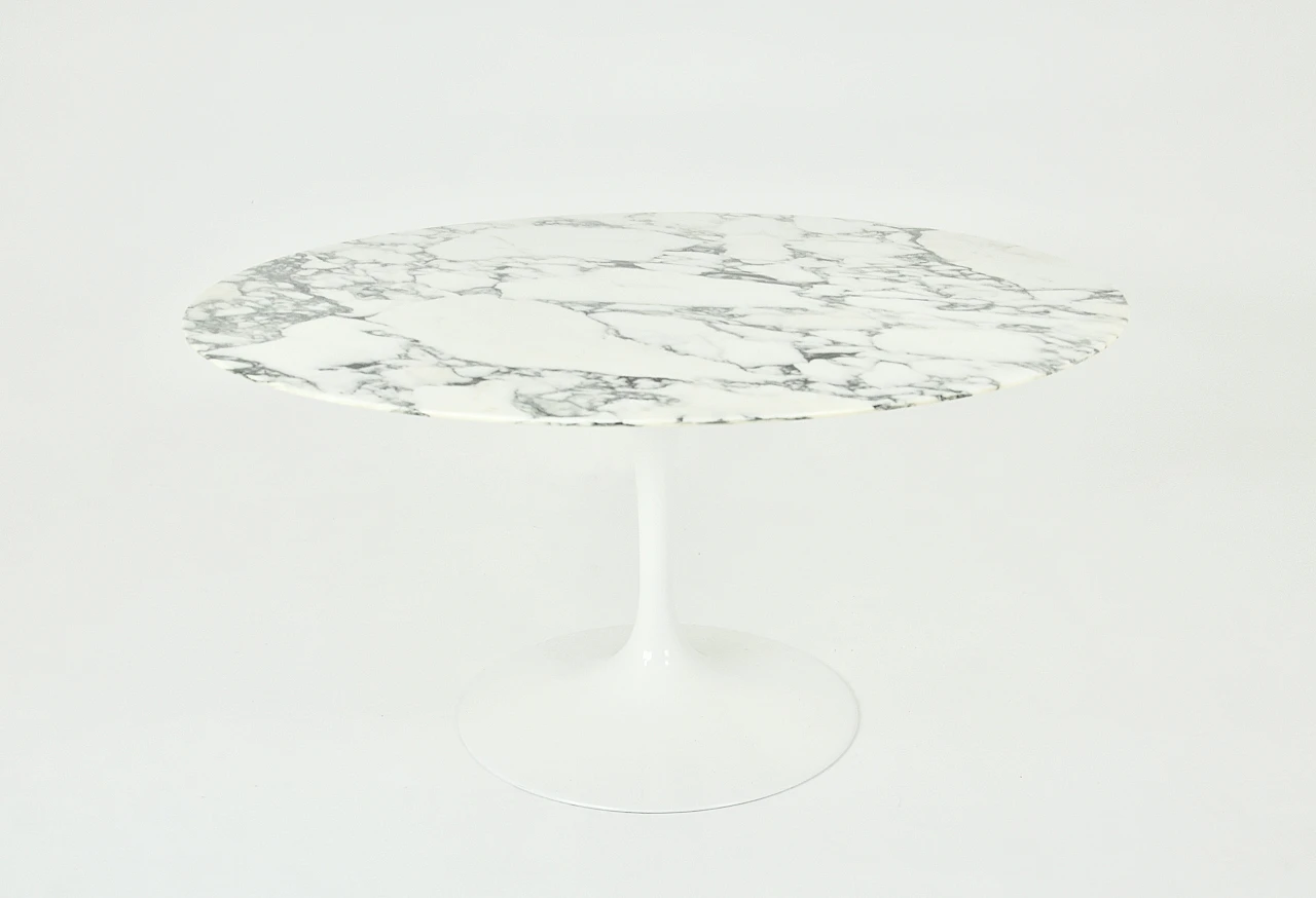 Table in aluminium with marble top by E. Saarinen for Knoll, 1960s 1