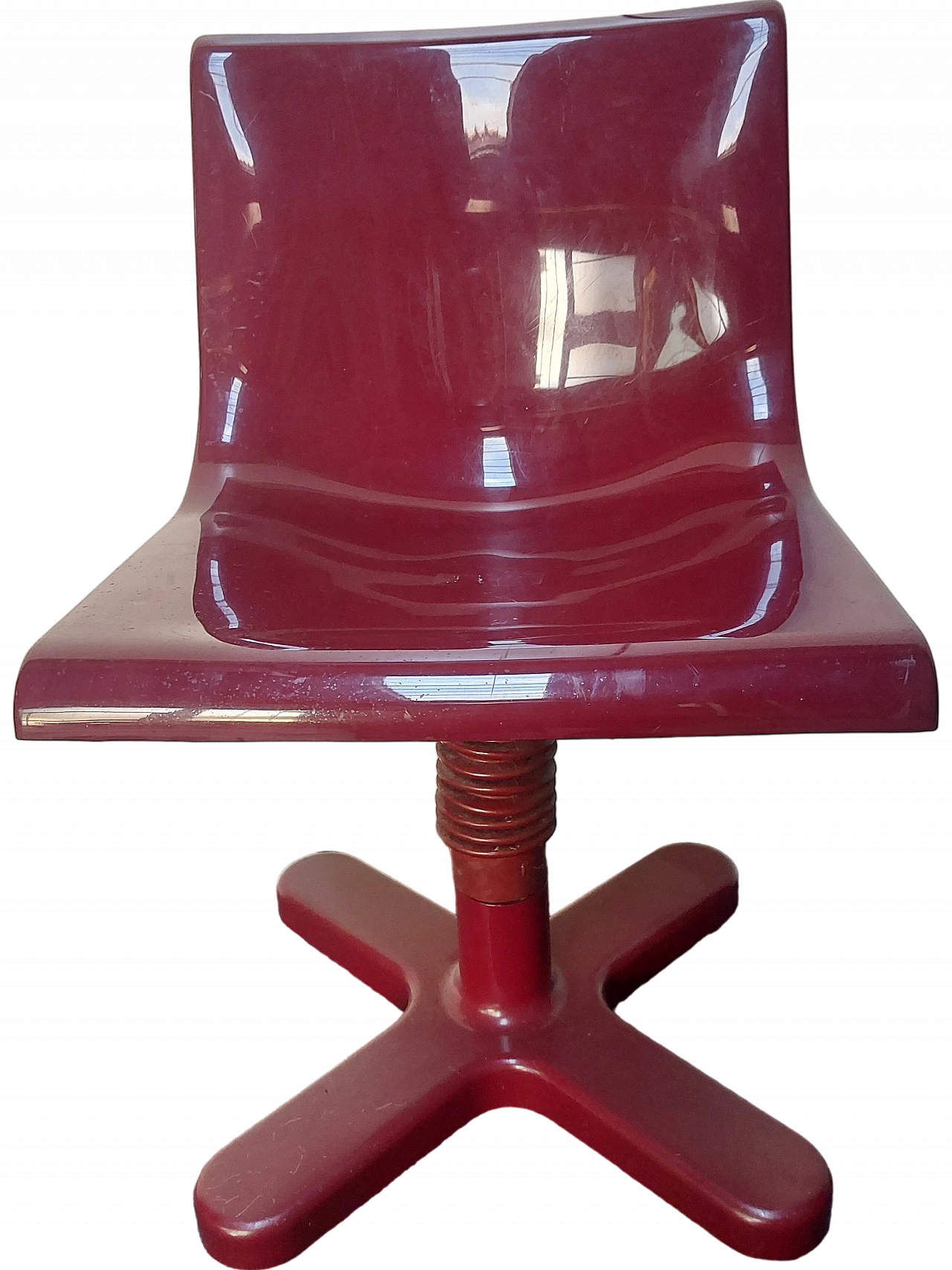 Burgundy ABS chair by Ettore Sottsass for Olivetti Sythesis, 1970s 16