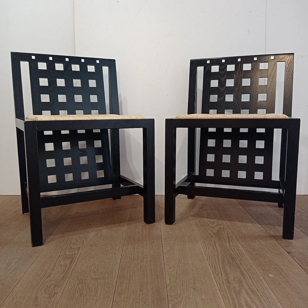 Pair of 844-DS3 chairs by C. R. Mackintosh for Alivar, 1980s 1