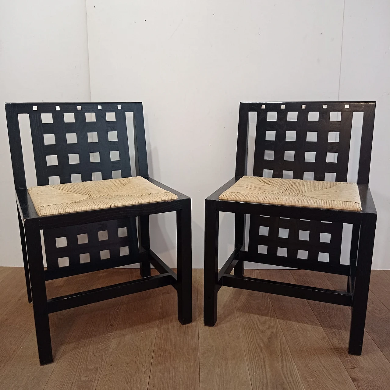 Pair of 844-DS3 chairs by C. R. Mackintosh for Alivar, 1980s 2