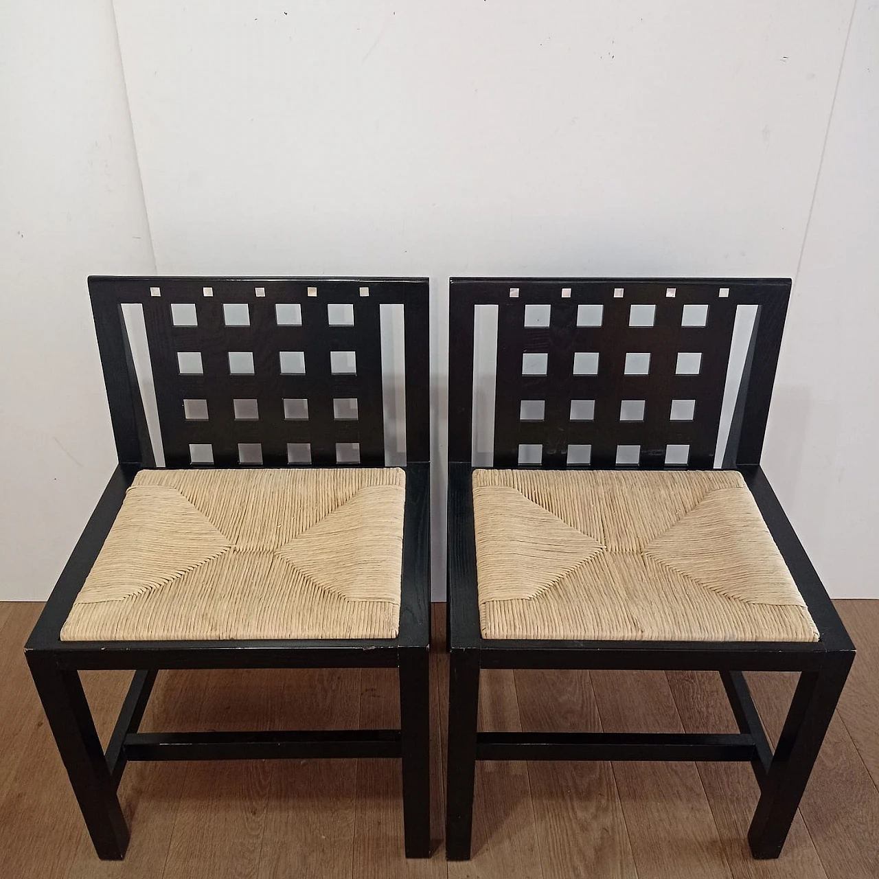 Pair of 844-DS3 chairs by C. R. Mackintosh for Alivar, 1980s 4