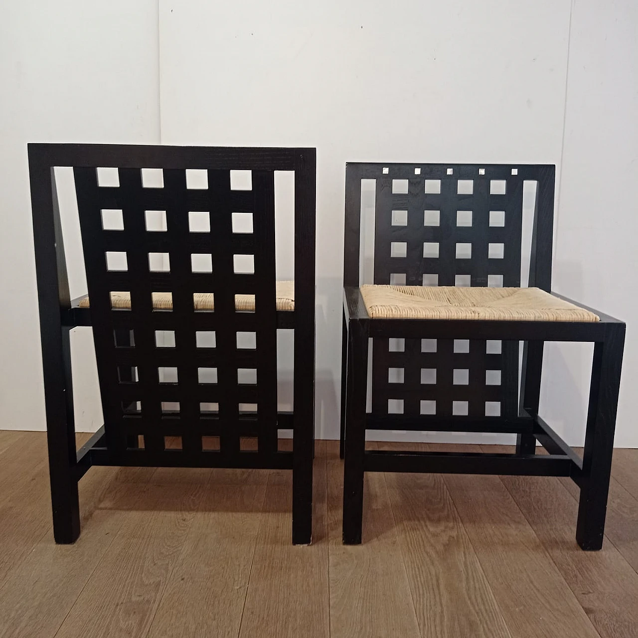 Pair of 844-DS3 chairs by C. R. Mackintosh for Alivar, 1980s 7