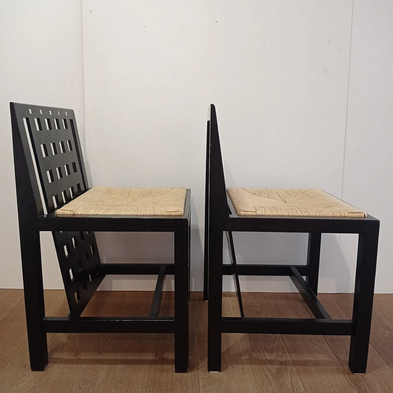 Pair of 844-DS3 chairs by C. R. Mackintosh for Alivar, 1980s 11