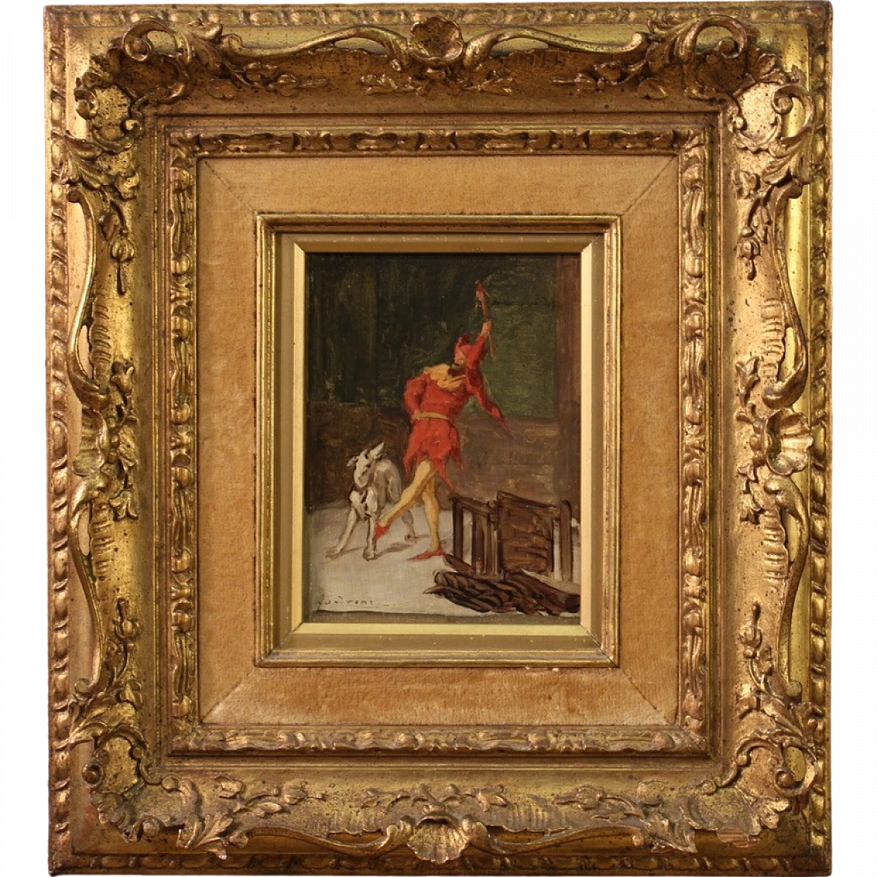 Attributed to Quadrone, Dancing jester, oil on canvas, 19th century 16