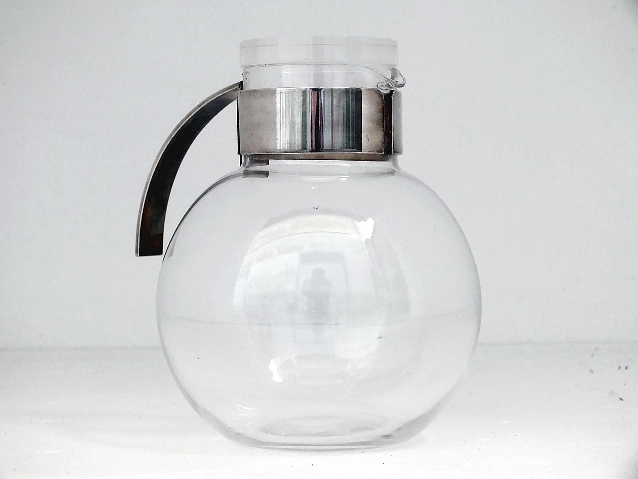 Glass and silver-plated metal pitcher by Lino Sabattini, 1970s 10