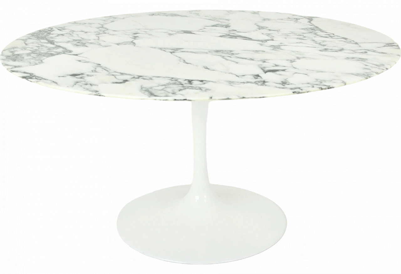 Table in aluminium with marble top by E. Saarinen for Knoll, 1960s 10