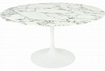 Table in aluminium with marble top by E. Saarinen for Knoll, 1960s