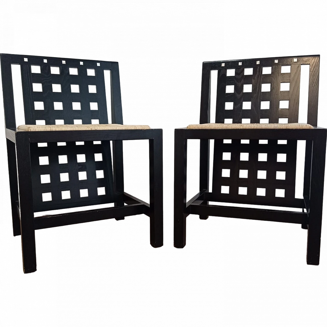 Pair of 844-DS3 chairs by C. R. Mackintosh for Alivar, 1980s 19