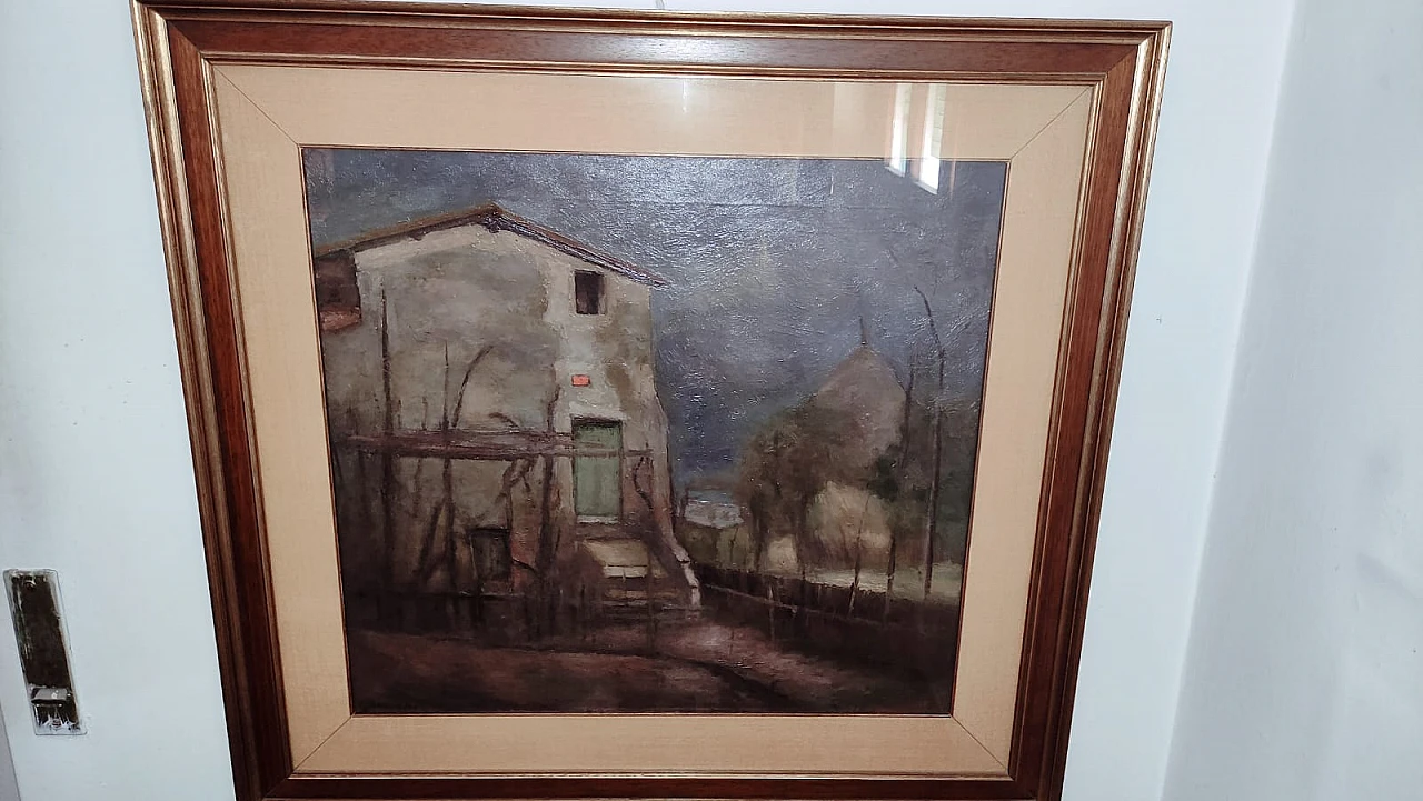 Pietro Bugiani, Country house, oil on canvas, 1940s 4