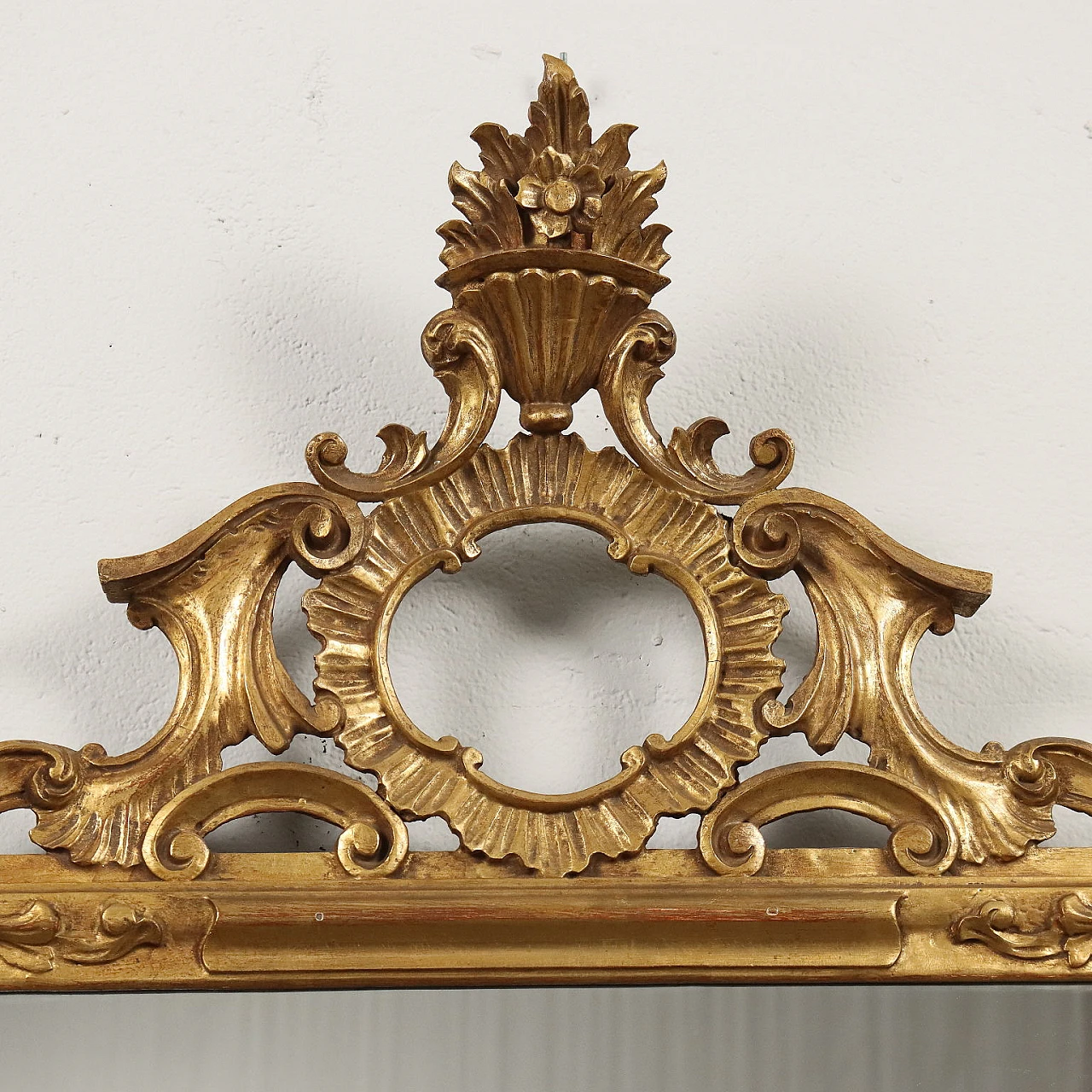 Antique Mirror Gilded Wood Italy XX Century 3