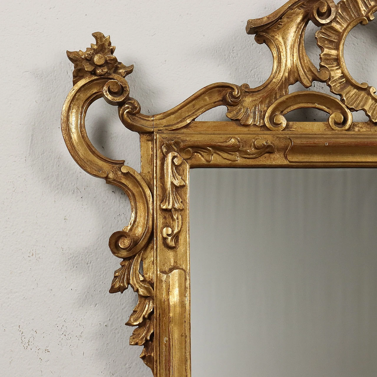 Antique Mirror Gilded Wood Italy XX Century 4