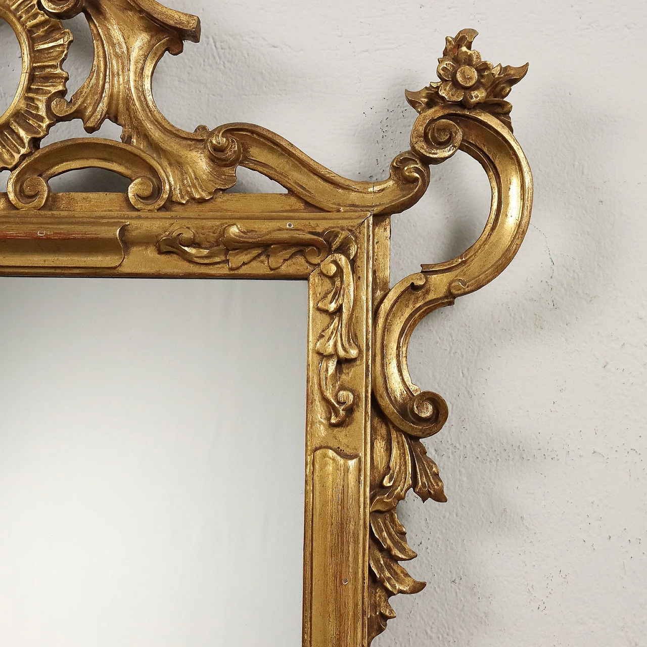 Antique Mirror Gilded Wood Italy XX Century 5